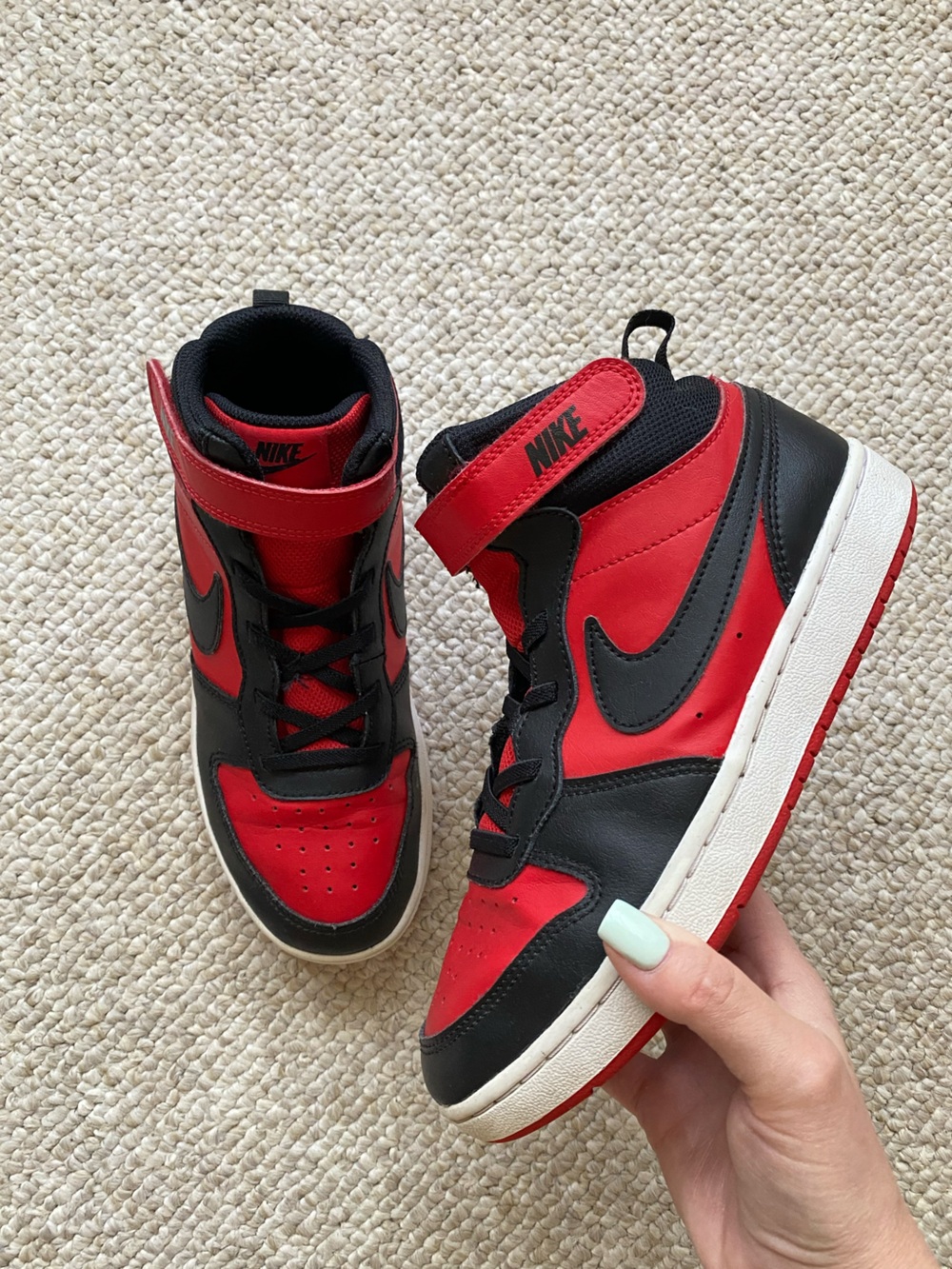 Nike Kids High-Top Sneakers - Red & Black